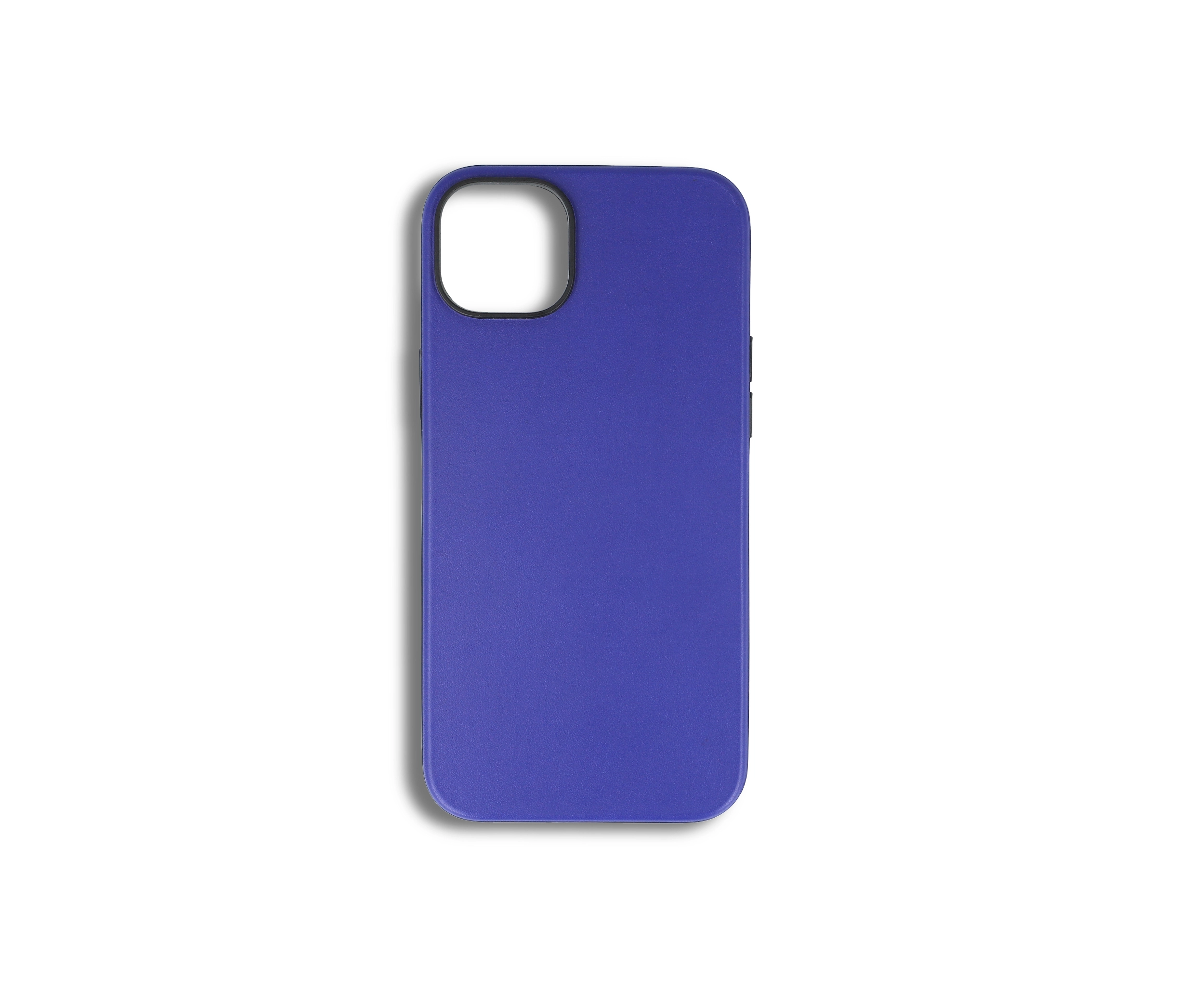 Blue Leather iPhone 14 Plus Case