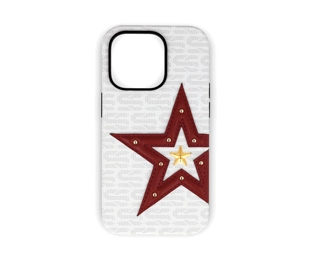 Red Pentagram Riveted PU Leather Phone Case