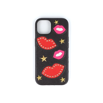 Red Lips Rivet Leather Phone Case