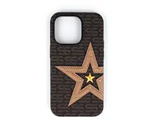 Brown Pentagram Riveted PU Leather Phone Case